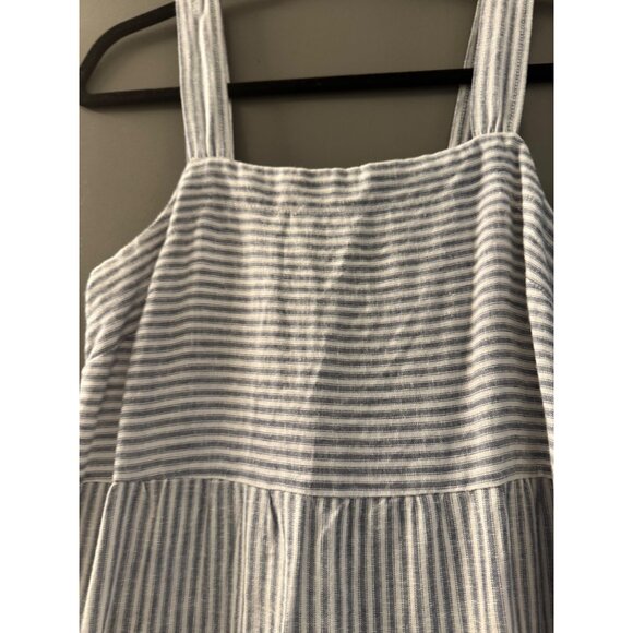 Striped Blue & White Maxi Tiered Sleeveless Dress - Casa Cabana XS - Picture 3 of 4